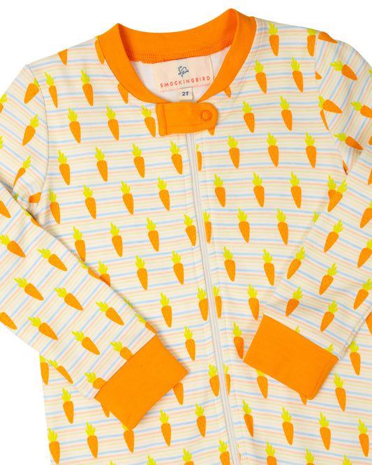 Carrots Striped Knit Zip Up Pajamas (FINAL SALE)