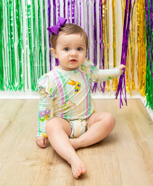 Mardi Gras Majorette Boots Long Sleeve Ruffle Bubble