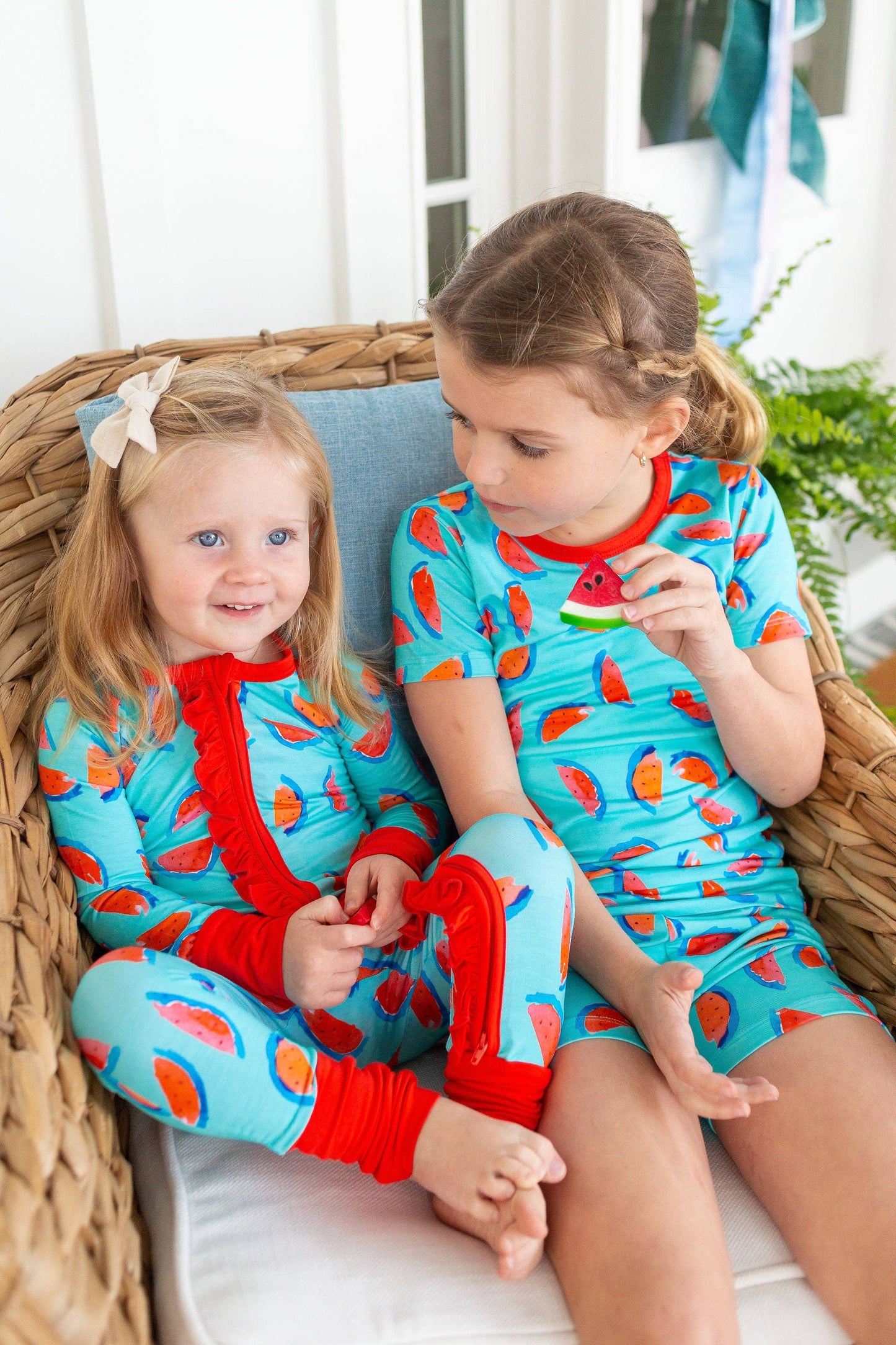 Watermelon Ruffle Zipper Onesie